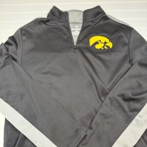 Fanatics Iowa Hawkeyes 1/4 Zip‎ Fleece Pullover Men's Large Black EUC